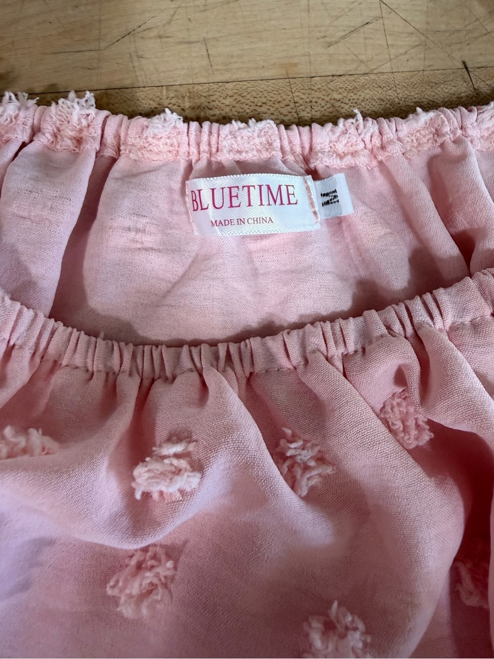 Women's Off-Shoulder Pink Pom-Pom Tunic Top - Picture 7 of 7